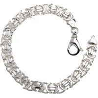 Silberkettenstore Silberarmband Königskette Armband, flach 9mm - 925 Silber, Länge wählbar von 17-25cm