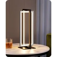 EDISHINE LED Tischleuchte Drehbare, Touch Dimmbare Nachttischlampe deko, LED fest integriert, 3 Farbtemperaturen (3000K-4500K-6000K), Industrielle Tischlampe aus Metall, für Schlafzimmer, Wohnzimmer
