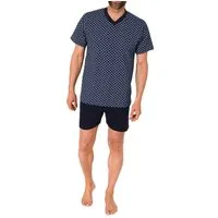 Normann Pyjama Herren kurzarm Schlafanzug Shorty Pyjama mit V-Hals