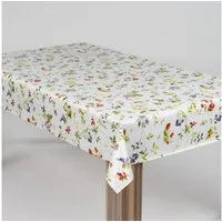 laro Tischdecke laro Wachstuch-Tischdecke Wachstischdecke Blumen Hagebutten