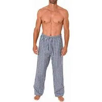 Normann Pyjama Herren Schlafanzug Hose lang kariert aus Baumwolle
