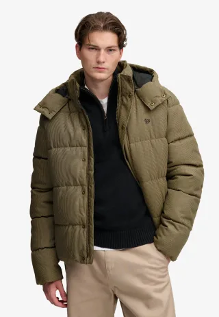 Superdry - Premium Kapuzenjacke mit Karomuster Braunes Heritage-Karo - Gr. - M