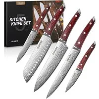 FOHERE Messer-Set 5-teilig Ultra Scharfes Küchenmesser Set, mit Geschenkbox (5-tlg)