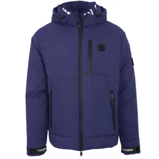 Plein Sport Gepolsterte Große Markenlogo Marineblaue Jacke