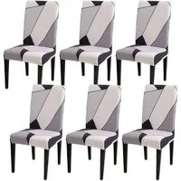 Vivi Idee Stuhlbezug Stuhlhussen 4/6er Set Spannbezug für Esszimmerstühle Schwingstuhl, Elastische Waschbar Hochzeit Büro Partys Deko