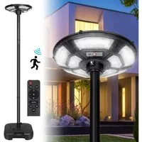 MUPOO LED Solarleuchte Solar Straßenlaterne 3200LM, 360° Superhelle Solarlampen für Außen, LED fest integriert, Beleuchtung 15-18 Stunden,4 Modi,750LEDs,Speicherfunktion