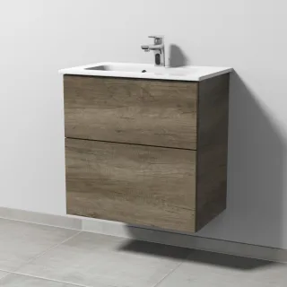 Sanipa 3way Waschtischunterbau zu Duravit ME by Starck Waschtisch mit 2 Auszügen, Eiche-Nebraska SM72237