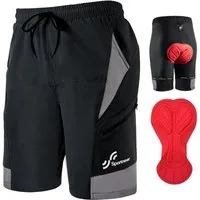 LuxusKollektion Fahrradständer Radlerhose MTB Herren Gepolsterte 3D Gefüttert Radsport L Schwarz