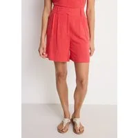 LASCANA Bermudas aus sommerlichem Leinen-Mix mit modischen Bundfalten, feminine Sommershorts, Webshorts, Sommerhose