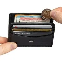 Gentlemen's Kartenetui - Kreditkartenetui mit Münzfach & RFID Schutz - Slim Wallet Herren, Slim Wallet Herren mit Scheinfach und AirTag-Fach