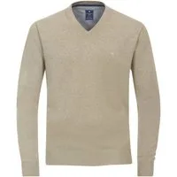 Redmond V-Ausschnitt-Pullover REDMOND Casual Herren Pullover Langarm V-Neck Comfort Beige