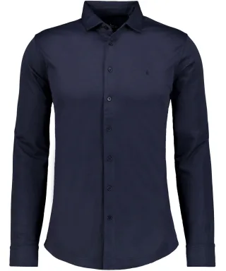 RAGMAN - Softknit-Hemd Langarm, modern fit marine - Gr. - L