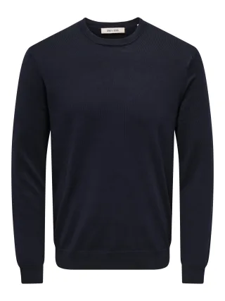 ONLY&SONS - ONSWYLER REG 14 LS CREW KNIT NOOS Dark Navy - Gr. - S