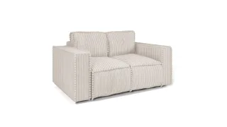 Sofa Designersofa 2-Sitzer VAJANA Stoff Tilia Creme