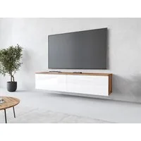 Home affaire Lowboard LOWBOARD D, wahlweise mit oder ohne Beleuchtung, modernes TV-Board ohne Griffe, mit viel Stauraum,stehend und hängend