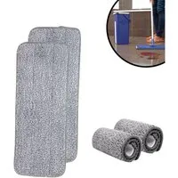 Starlyf Autoclean Mop Ersatzmatten Wischbezug (Polyester, 32x12 cm, Spar-Set, 2-tlg., 2er oder 4er Pack, Ersatzpads, Microfaser Wischmop Matten - selbstreinigendes Wischsystem)