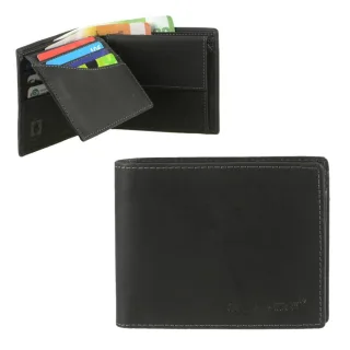Geldbörse Leder Herren RFID Schutz 7 Kartenfächer schwarz | Greenburry Portemonnaie Männer quer 1705-RFID-20