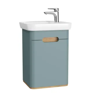 VitrA Sento Set 50 cm Handwaschbecken + Unterschrank 1 Tür Türanschlag rechts Fjordgrün Matt,65869 65869