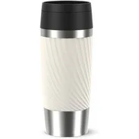 Emsa Thermobecher Travel Mug Classic Twist, 1-tlg., Edelstahl, Kunststoff, Silikon, 0,36 Liter, Comfort-Schraubverschluss, Quick-Press, auslaufsicher