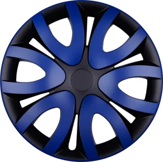 4x PREMIUM Radkappen Modell: Mika Blenden Blau Schwarz