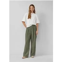 s.Oliver Chinos Hose Hose / Extra Wide Leg / High Rise aus Leinen