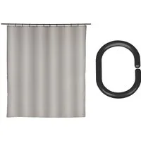 SCHÖNER WOHNEN-Kollektion Duschvorhang »Mayour« Breite 180 cm (Set, 17-tlg), aus recyceltem Polyester, wasserabweisend, mit 16 Duschvorhangringen