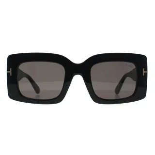 Tom Ford Brigitta FT1188 01A glÃ¤nzend schwarz grau mit hellem Spiegel Sonnenbrille