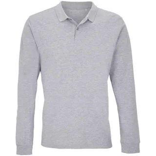 SOLS - "Planet" Poloshirt für Herren/Damen Unisex Langärmlig (Grau meliert)