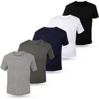 LOREZA Unterhemd 5er Set Jungen & Mädchen Kurzarm Unterhemden - Feinripp - Bunt (Spar-Packung, 5-St., 5er-Pack)