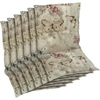 GO-DE Sesselauflage, (Spar-Set, 6 St), Schmetterling beige - Maße BxLxH ca.: 50 cm x 100 cm x 6 cm