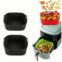 Agger Silikonform Silikon-Backformen für Heißluftfritteuse, 2er-Set, Hitzebeständige Airfryer-Backformen für Küche & Backen