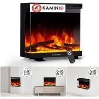 KAMINIO Elektrokamin LEA, 3in1 Kamin: Elektrischer Stand-, Wand- und Einbaukamin, Panoramaview