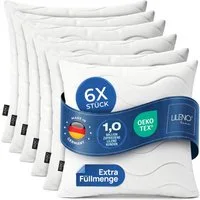 LILENO HOME Kopfkissen - gestepptes Kissen in verschiedenen Größen - Made in Germany, Füllung: 100% Polyester, Rückenschläfer, Seitenschläfer, Bauchschläfer, Spar-Set, 6er Set, Kopfkissen 80x80 cm HART mit 1.200g Füllung, allergikergeeignet