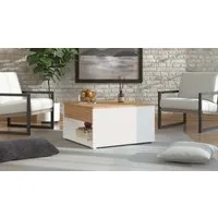 Home affaire Couchtisch Taranto Kaffeetisch, 80 cm, quadratische Form, modern design, höhenverstellbar Tischplatte, geschlossenes Fach, schwarz oder weiß