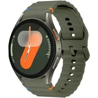 Wigento Smartwatch-Armband Für Samsung Galaxy Watch 7 44 / 40mm Silikon Wellen Design Band D Grün