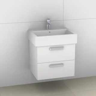 Artiqua 411 Waschtischunterschrank für Vero 045460 Weiß Hochglanz, 411-WU2L-D18-7016-68 411-WU2L-D18-7016-68