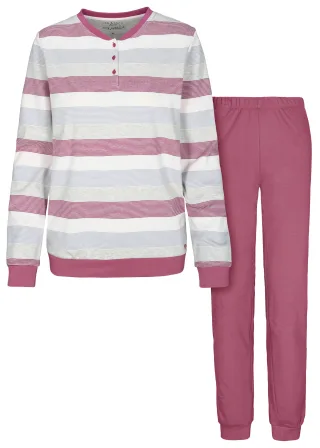 IN LINEA - Da.-Pyjama Interlock jam stripe - Gr. - 40
