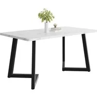 Flieks Esstisch (117*68*75 cm, 1-St., nur Tisch), rechteckig Küchentisch Marmoroptik Schreibtisch, Metallbeine