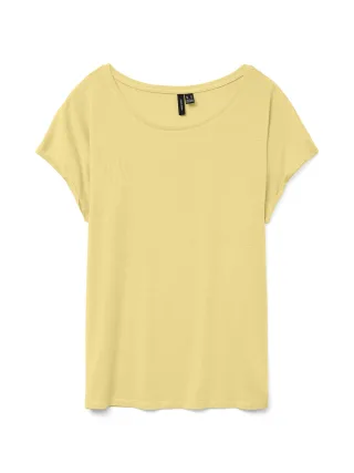 VERO MODA - VMAVA PLAIN SS TOP JRS NOOS Pale Banana - Gr. - XL