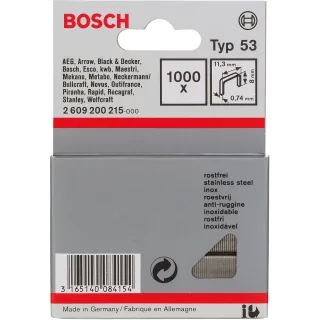 Bosch Feindrahtklammer Typ 55, 11,4mm breit, rostfrei - 2609200215