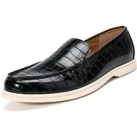 Allthemen Loafer Herren Loafers mit Kroko-Optik Bequeme Slipper für Freizeit & Business