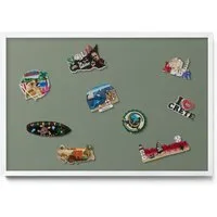 Tulup Magnettafel mit weißem Rahmen, Magnettafel mit Farbvariationen, Wandtafel, Magnetisches Memoboard Dekorative für Erinnerungen