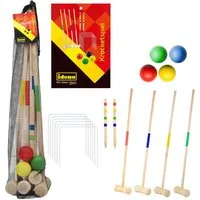 Idena Spiel Idena 40609 - Krocket Spiel für Kinder, Croquet mit Schlägern, Bällen