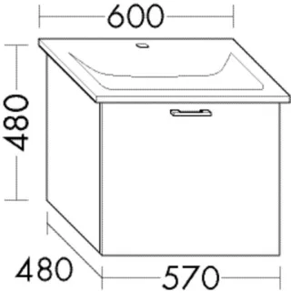 Burgbad WTU.-Schr. Sys30 PG4 Sana 480x570x480 Sandorange Hochglanz, WVVK057F6562 WVVK057F6562