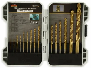 MASTERPROOF HSS Bohrer-Satz 15 teilig, 1,5...10 mm, in Kunststoffbox