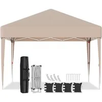 GUNJI Faltpavillon 3*3m Pop-Up Gartenavillon Höhenverstellbar UV-Schutz, Garten Partyzelt mit seitenteilen, Transporttasche und Sandsäcken