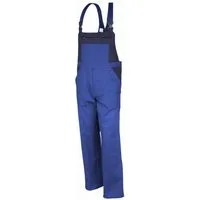 Qualitex Workwear Arbeitslatzhose basic 2-farbiger Blaumann BW 240 aus faserverstätkter Baumwolle (1-tlg) Latzhose mit 7 Taschen - Strapazierfähig - Pflegeleicht - Waschbar