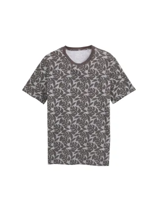 Denim Tom Tailor - T-Shirt mit Allover-Print grey tropical leaf print - Gr. - M