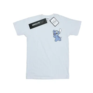 Disney - "Lilo And Stitch Stitch Backside Breast Print" T-Shirt für Mädchen (Weiß)