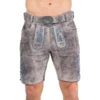 Spieth & Wensky Trachtenlederhose Lederhose Herren kurz - GARVIN - oxford/stahlblau